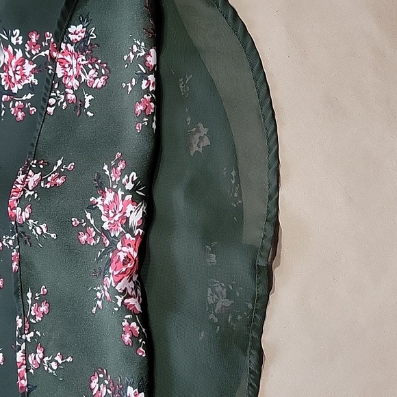 Cotton On Size XS Dark Green with Floral Pattern Lined Camisole / Sleeveless Top - Picture 12 of 12
